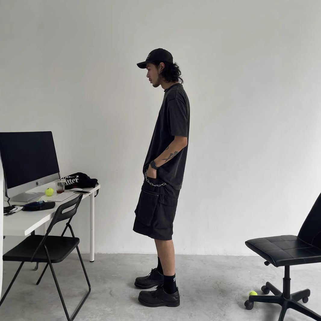 Vintage-Washed Cargo Shorts