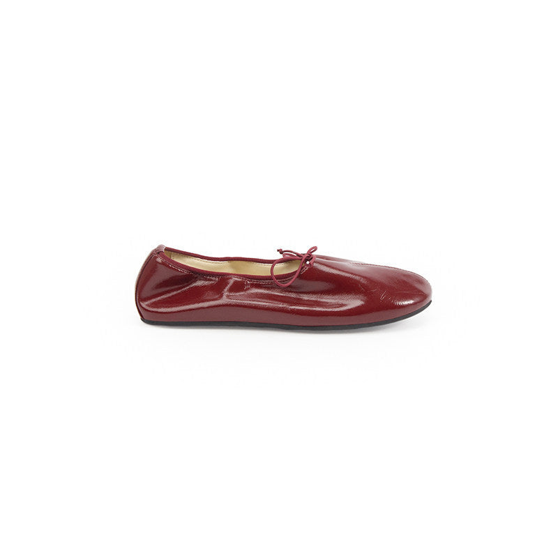 Bow Leather Ballet Flats