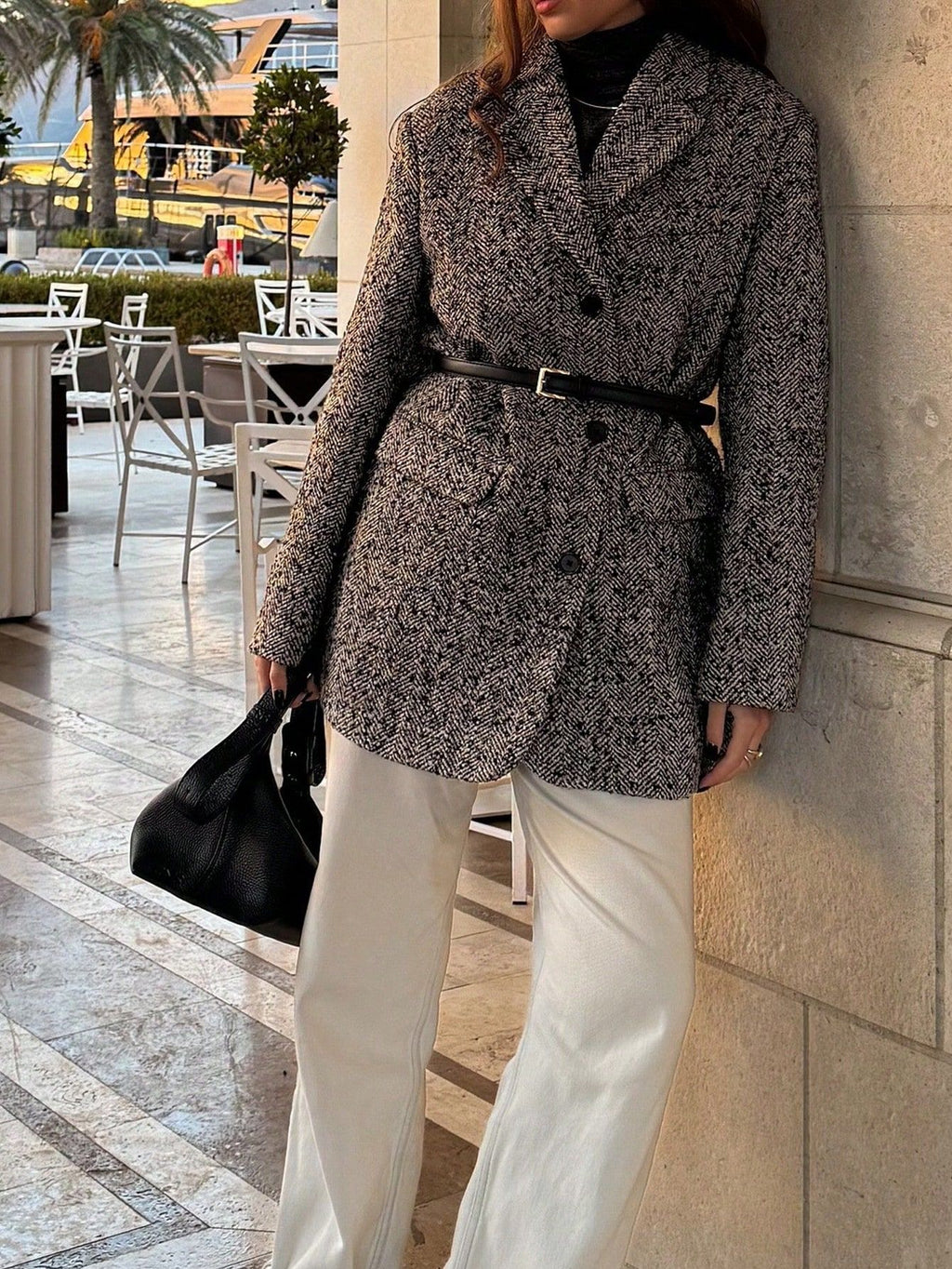Women's Belted Relaxed Blazer