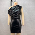 Sleek One Shoulder Ruched Mini Dress