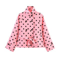 Women's Polka-Dot Belted Trench Jacket