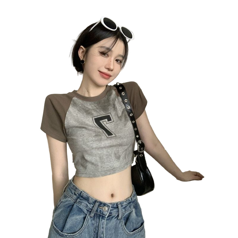 Vintage-Inspired Ringer Crop Top