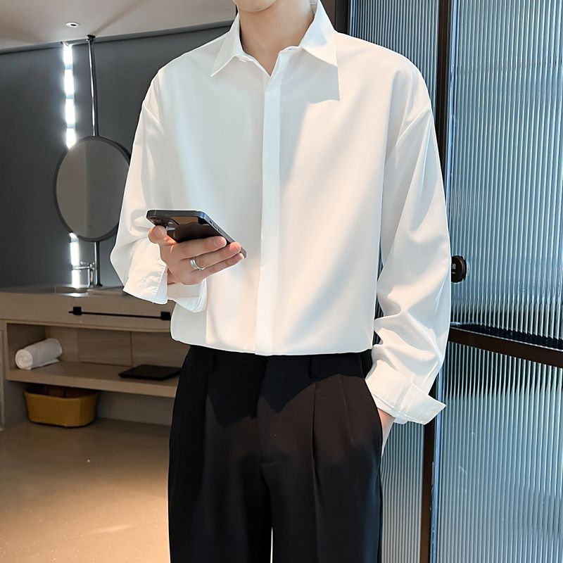 Stylish Long-Sleeve Drape Shirt