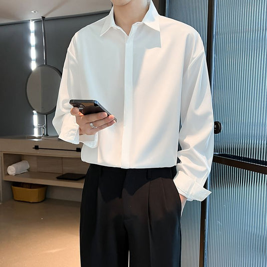 Stylish Long-Sleeve Drape Shirt