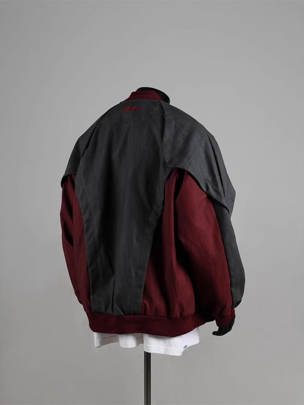 Deconstructed PU Leather Panel Bomber