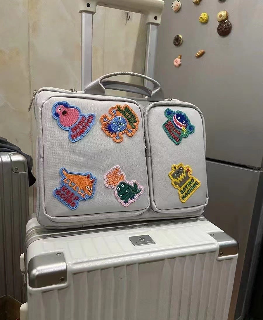 Cartoon Patch Messenger Bag