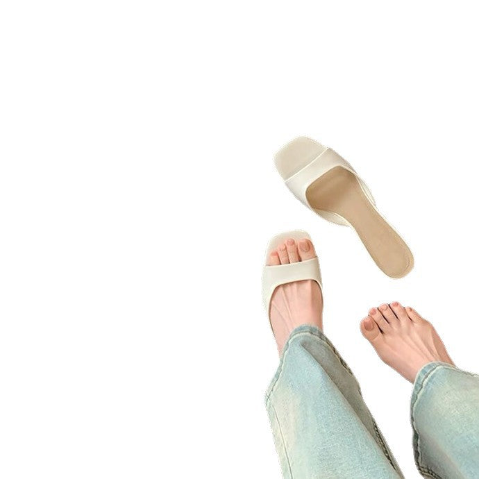 Leather Wedge Slides