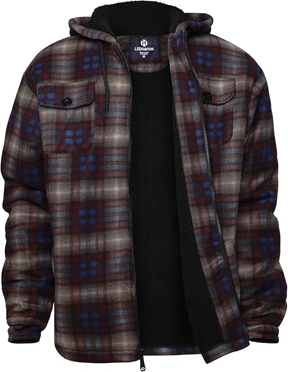 Lined Plaid Hooded Jacket