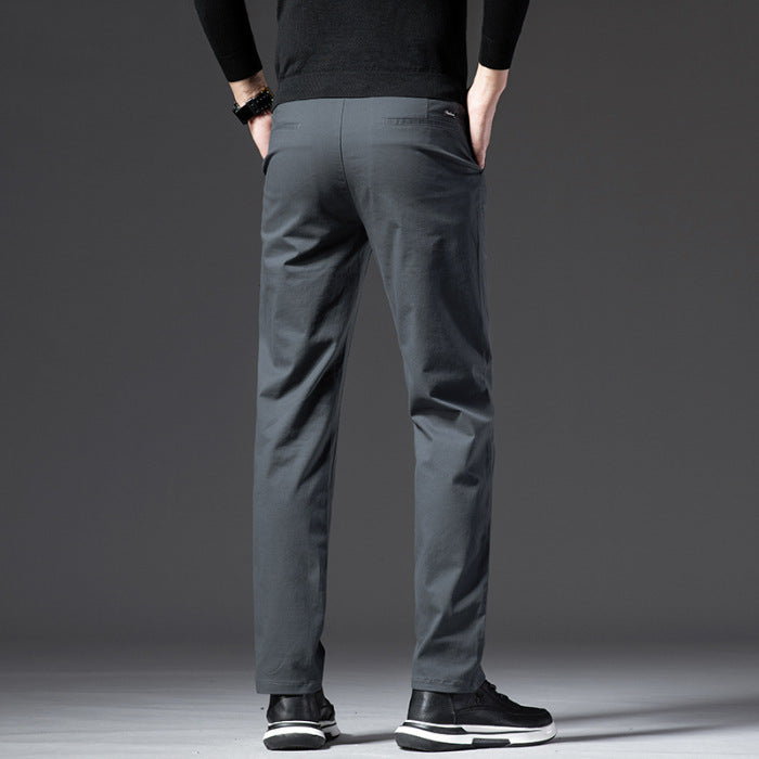 Men's Straight-Leg Cotton Casual Trousers