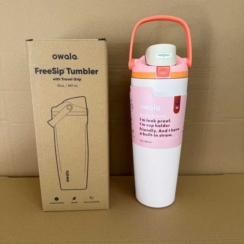 30oz Insulated Stainless Steel Tumbler with Straw