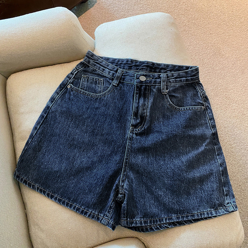 High Waist Belted Denim Shorts