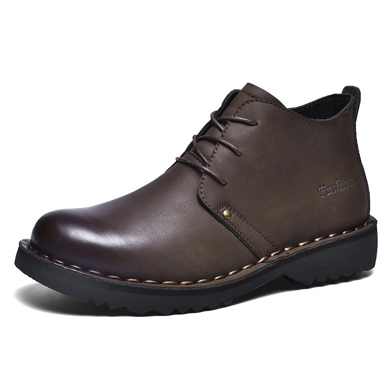 Spring and summer new high-top men's leather shoes cargo shoes cross-border foreign trade European and American style casual business formal wear Martin boots for men