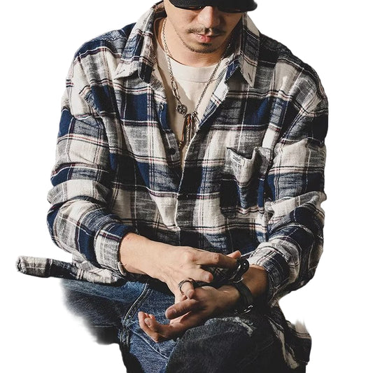 Chunky Plaid Casual Shirt Jacket