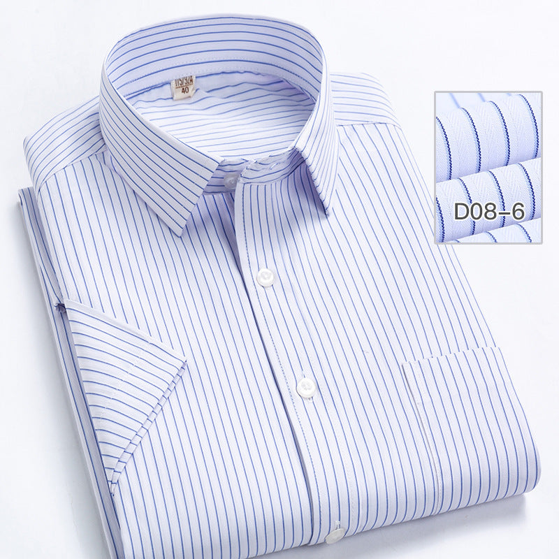 Men's Striped Short-Sleeved Business Shirt