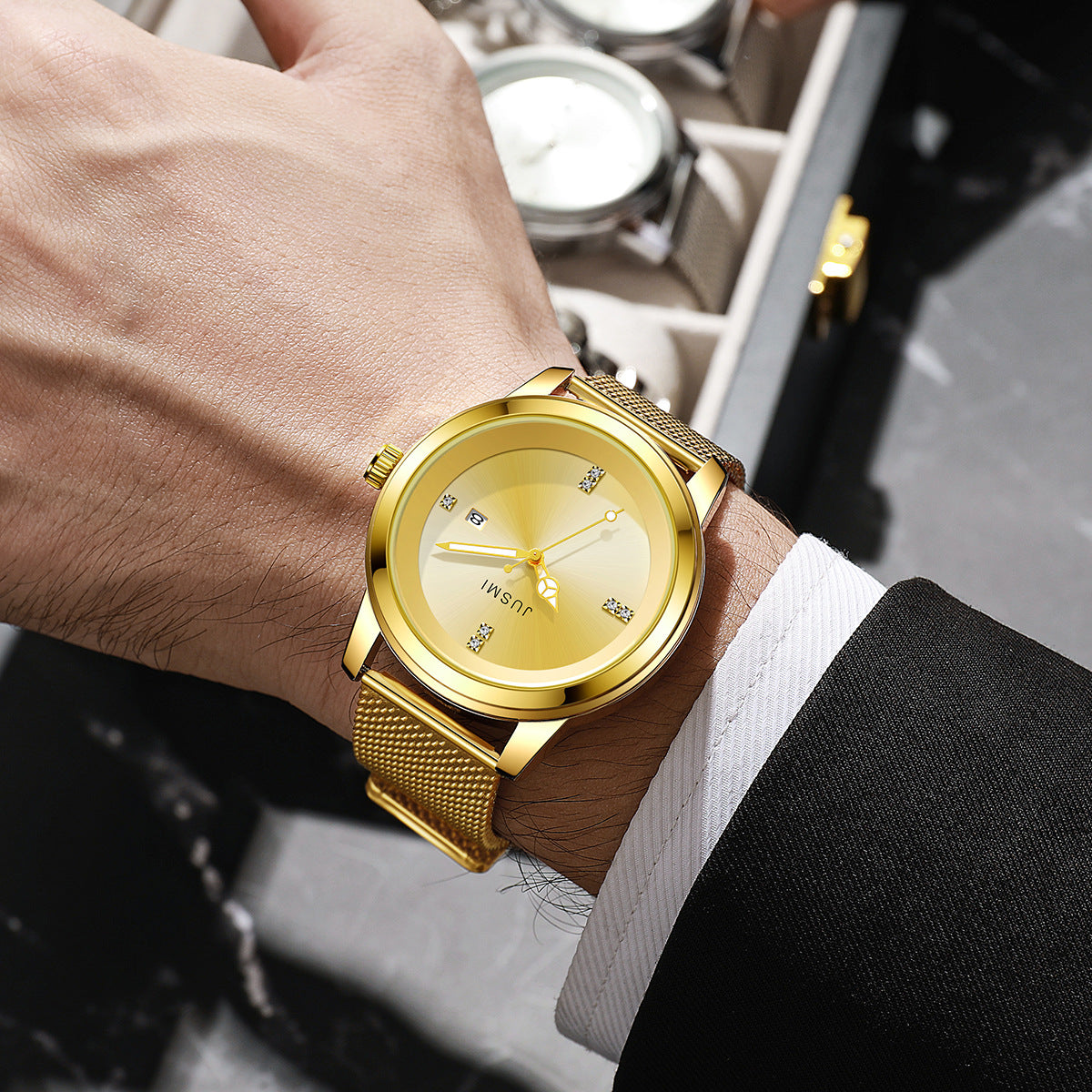 Men's Fashion Mesh Belt Watch