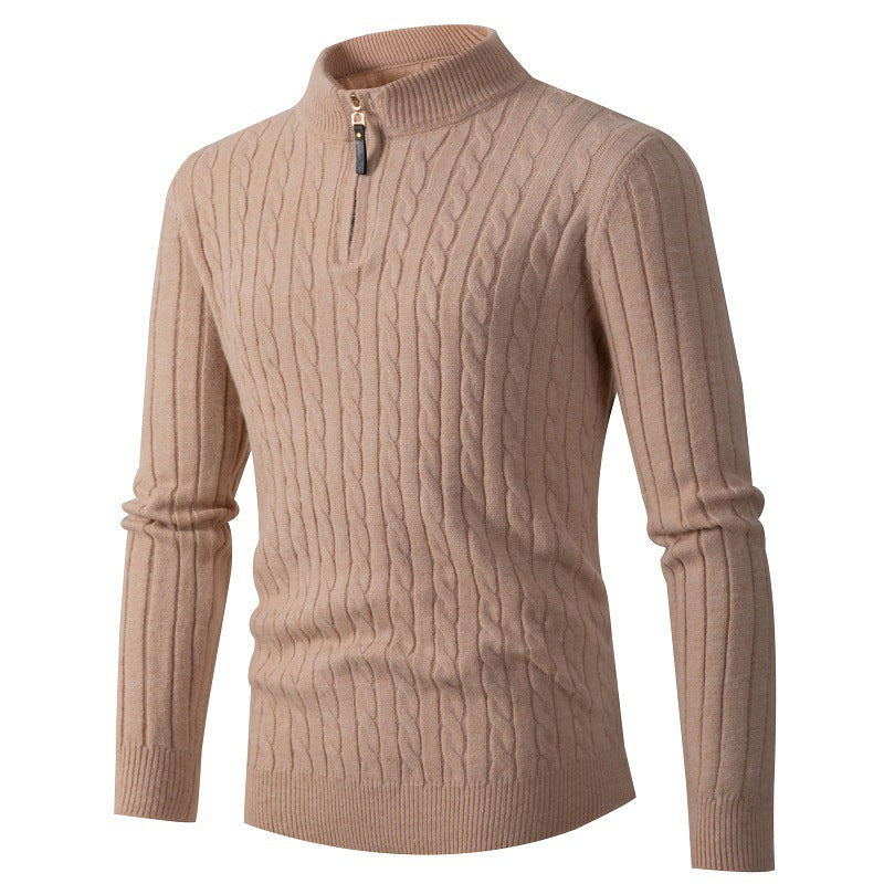 Cable-Knit Zip Pullover