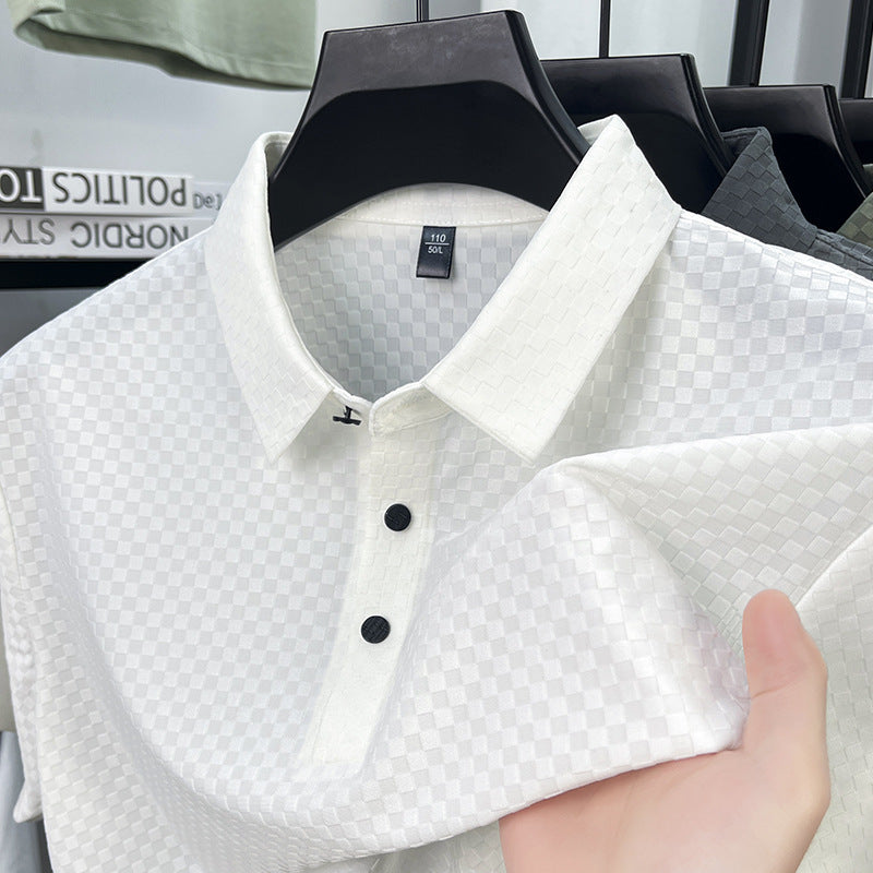 Men's Jacquard Ice Silk Polo