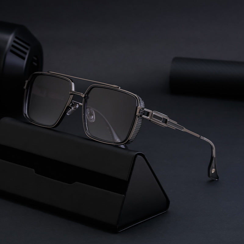 Vintage-Style Square Aviator Sunglasses