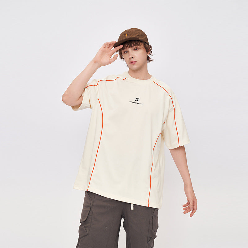 Contrast Piping Oversized Graphic Tee