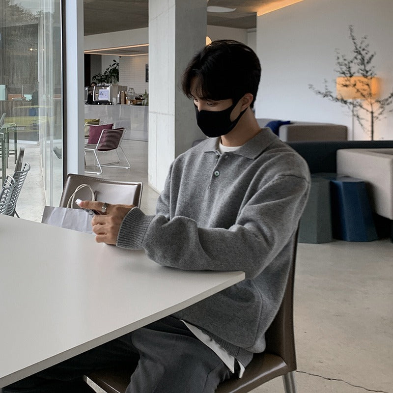 Knitted Polo Sweatshirt