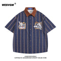 Cartoon Embroidered Striped Shirt