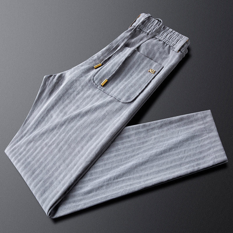 Textured Straight Leg Trousers