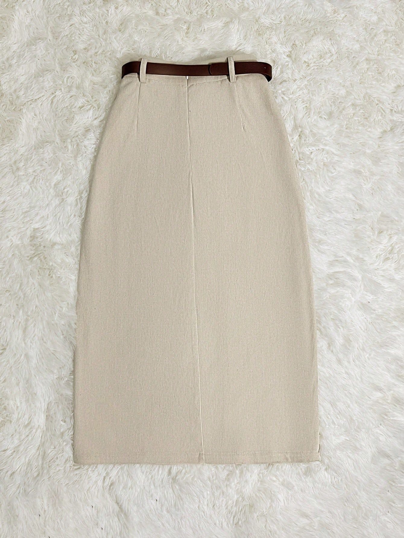 Front Slit Midi Skirt