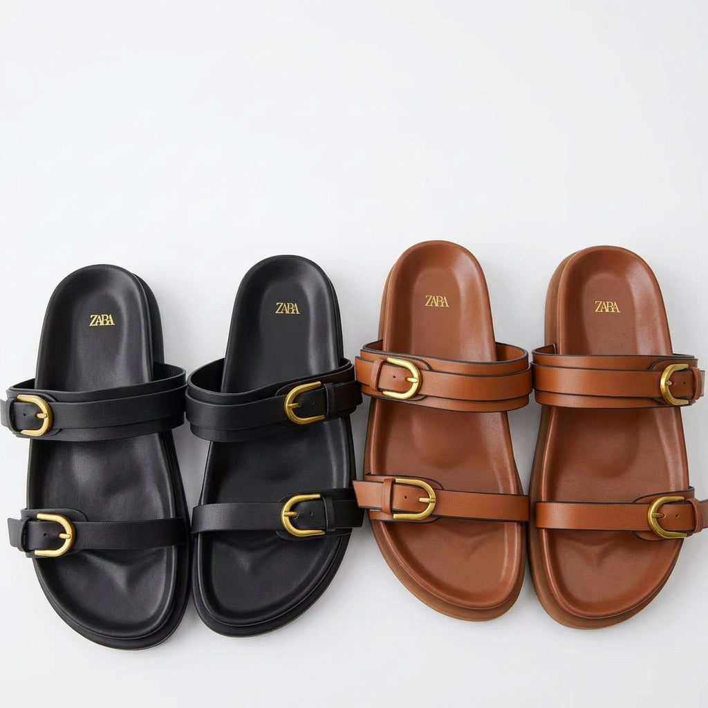 Buckle-Strap Platform Sandals