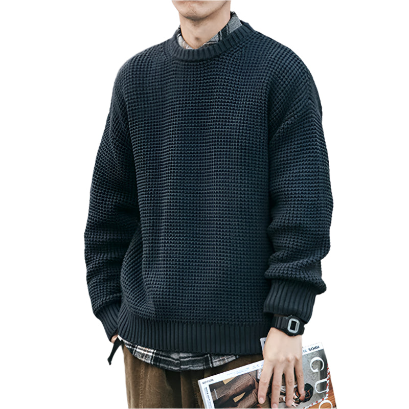 Men's Waffle Knit Pullover Sweater