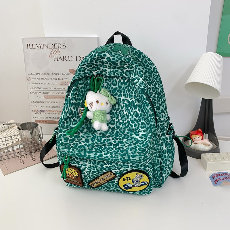 Leopard Print Patch Backpack