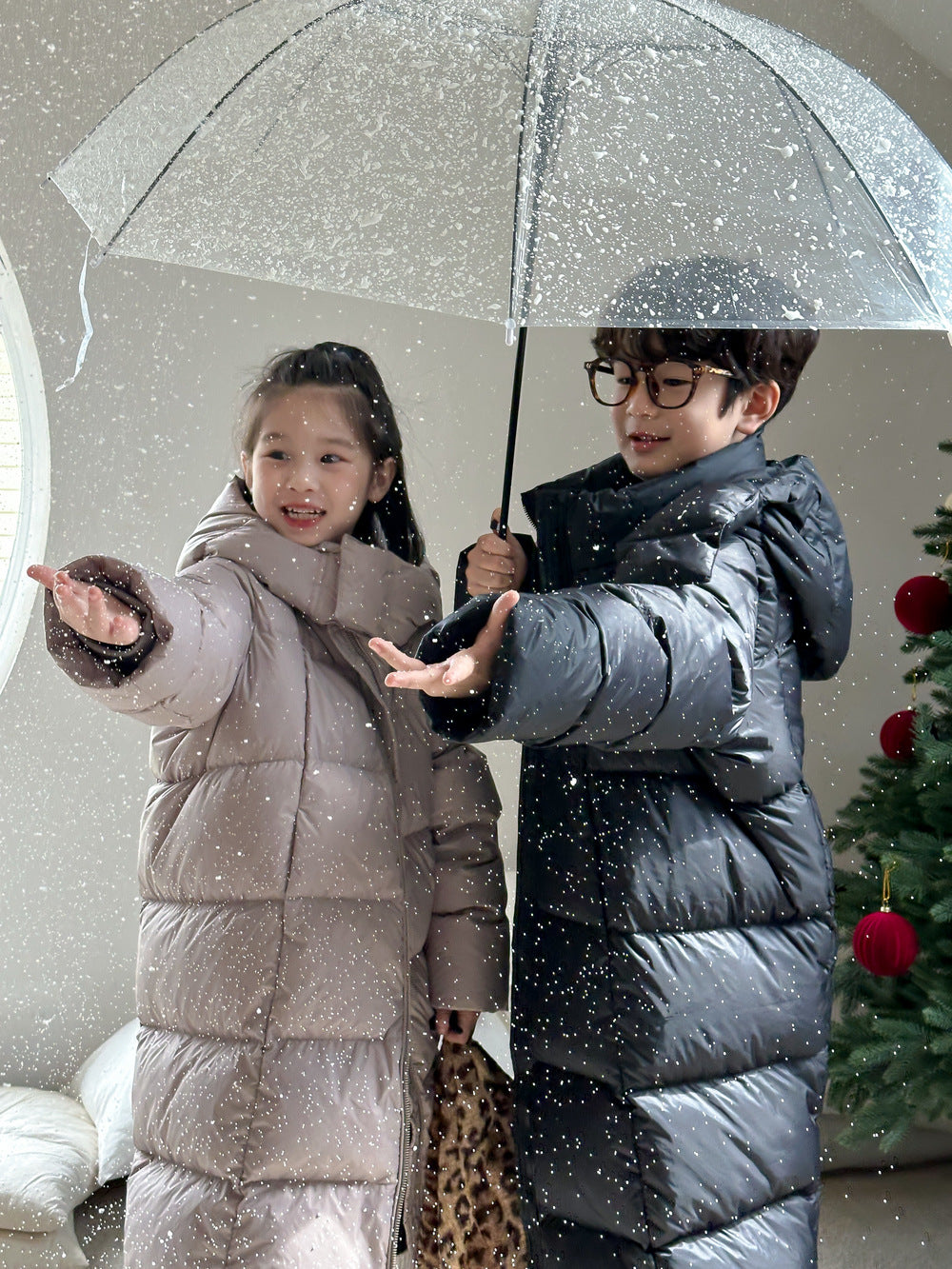 Kids' Mid-Length Hooded Puffer Jacket
