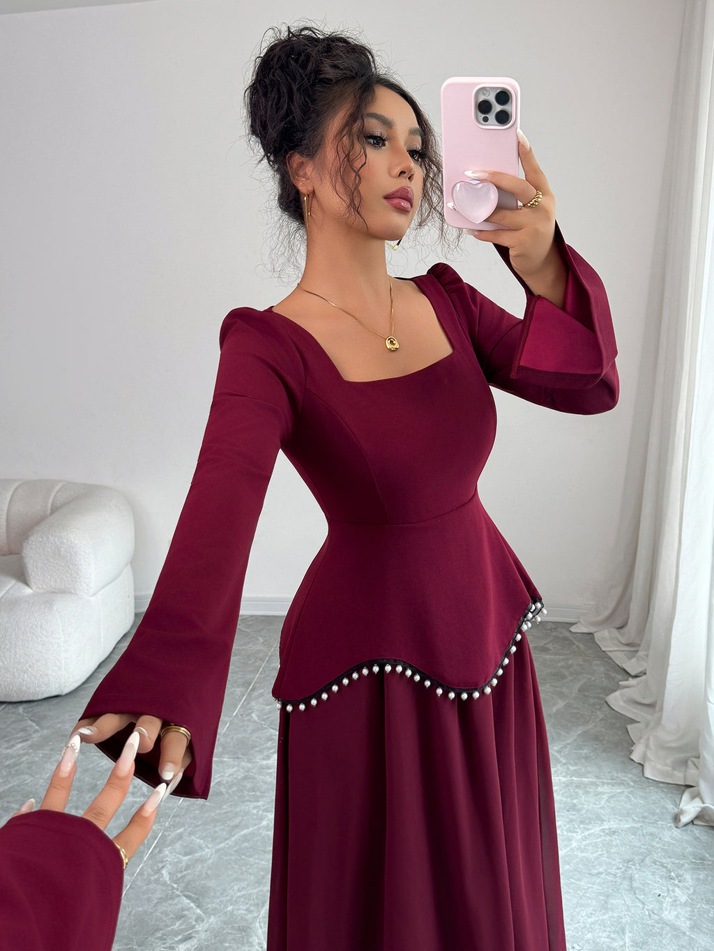 Long-Sleeve Maxi Dress