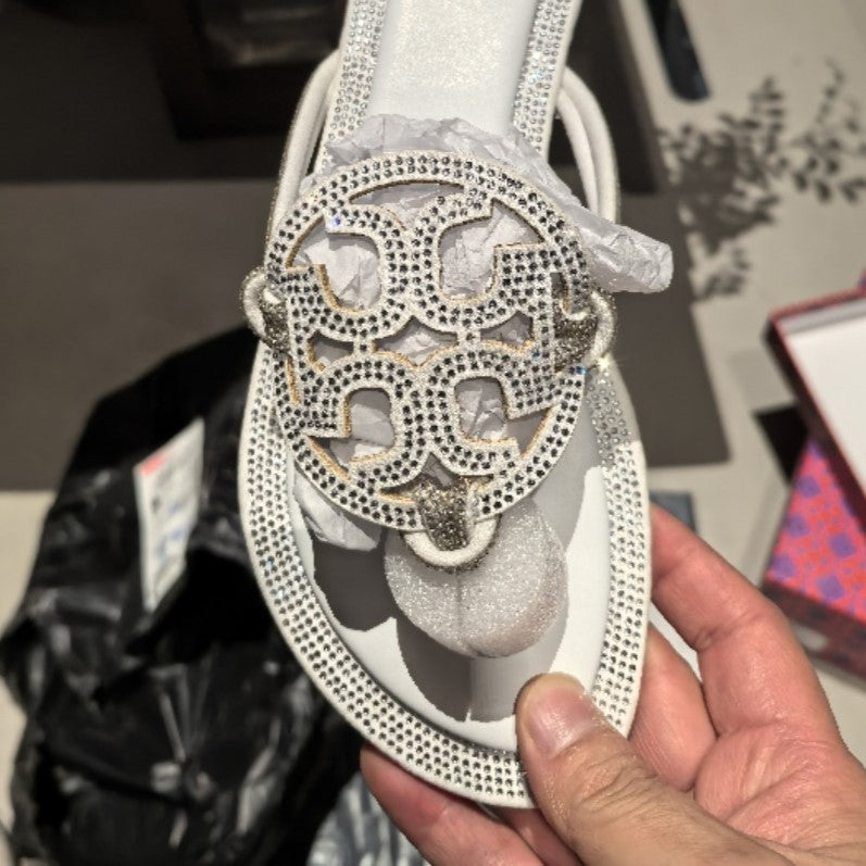 Rhinestone Thong Sandals