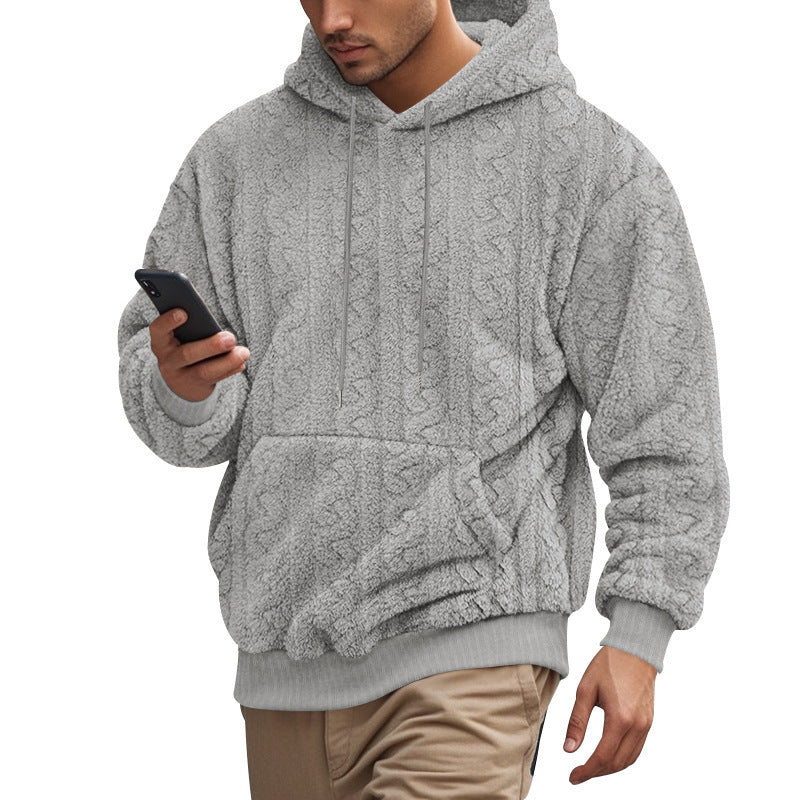Textured Sherpa Hoodie