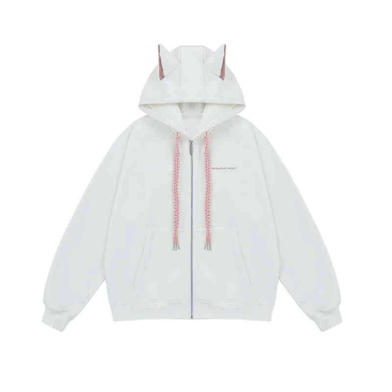 Dog Ear Zipper Hoodie