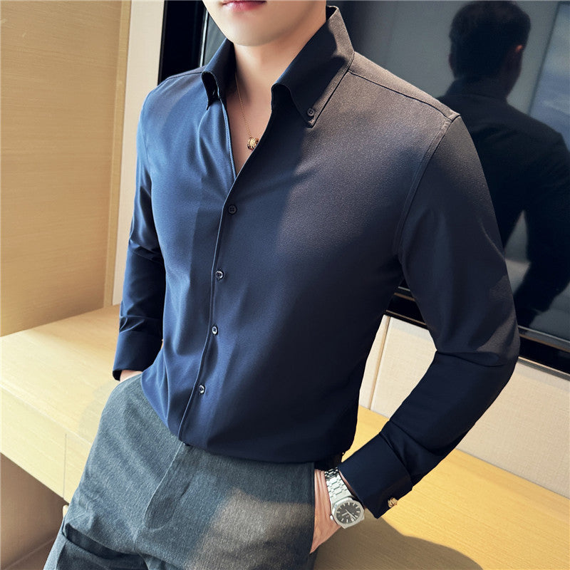 Men’s Slim-Fit French Cuff Formal Shirt