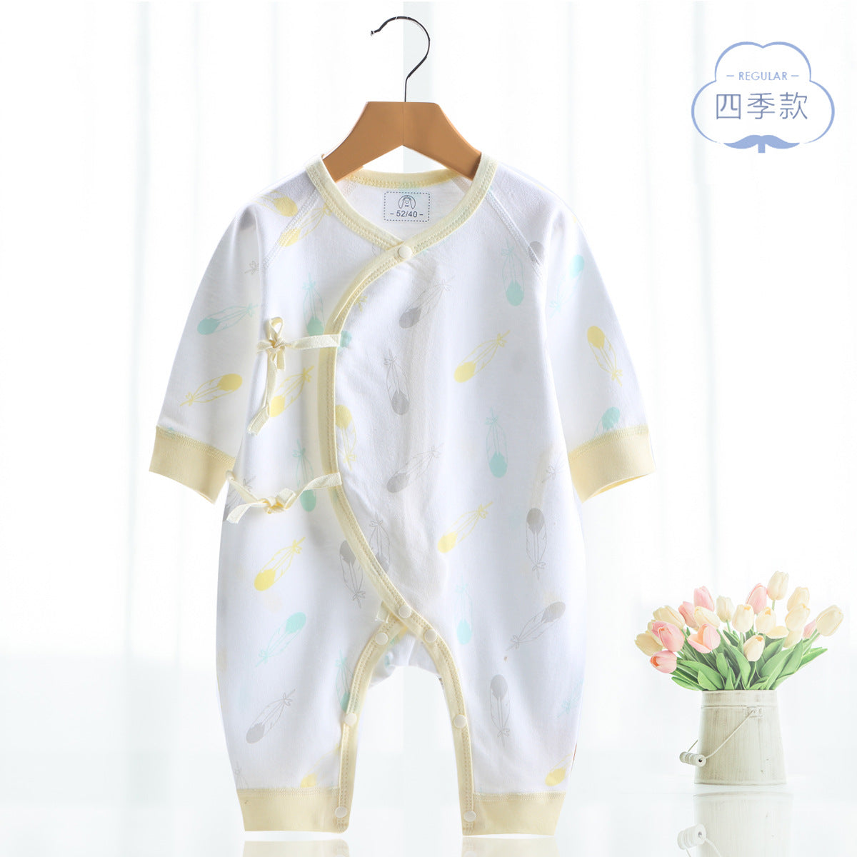 Cotton Butterfly-Style Baby Jumpsuit