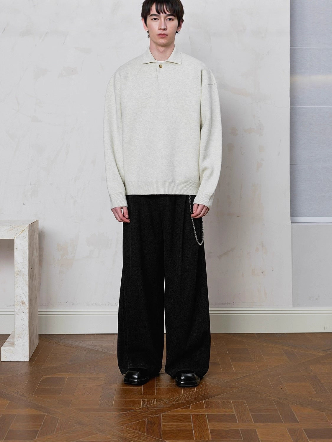 Polo Collar Knit Sweater