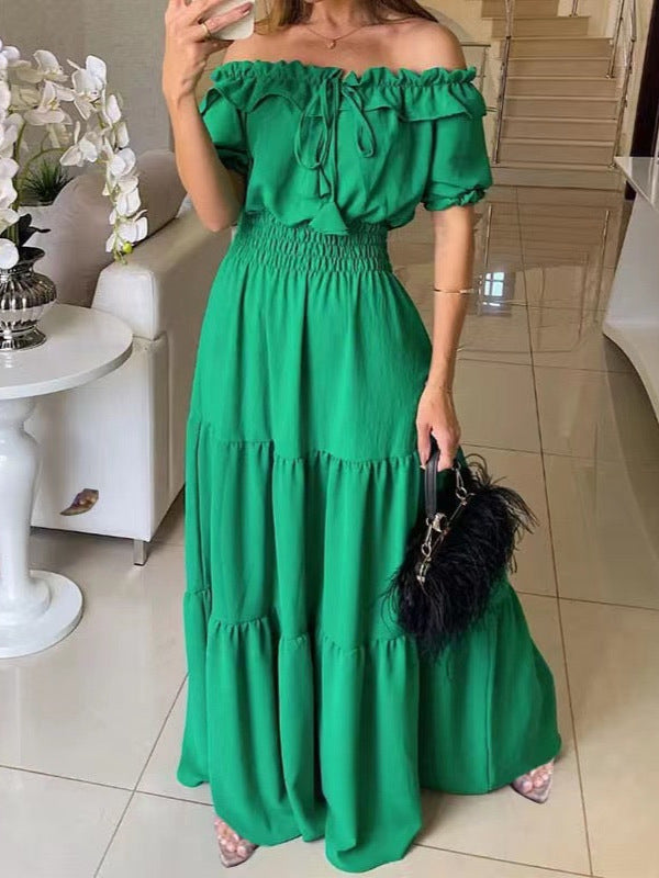 Puff Sleeve Bandeau Dress