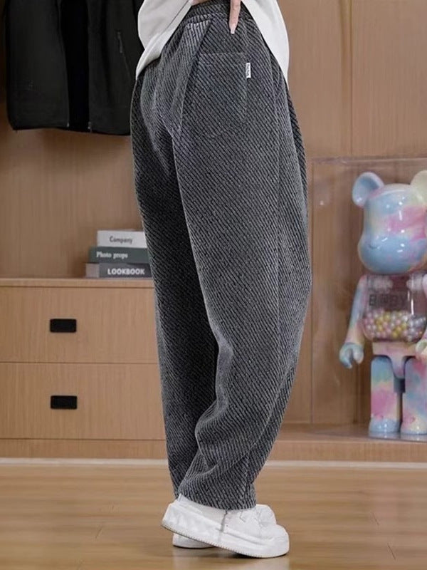 Vertical Stripe Texture Trousers