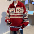 Festive Knit Quarter-Zip Sweater