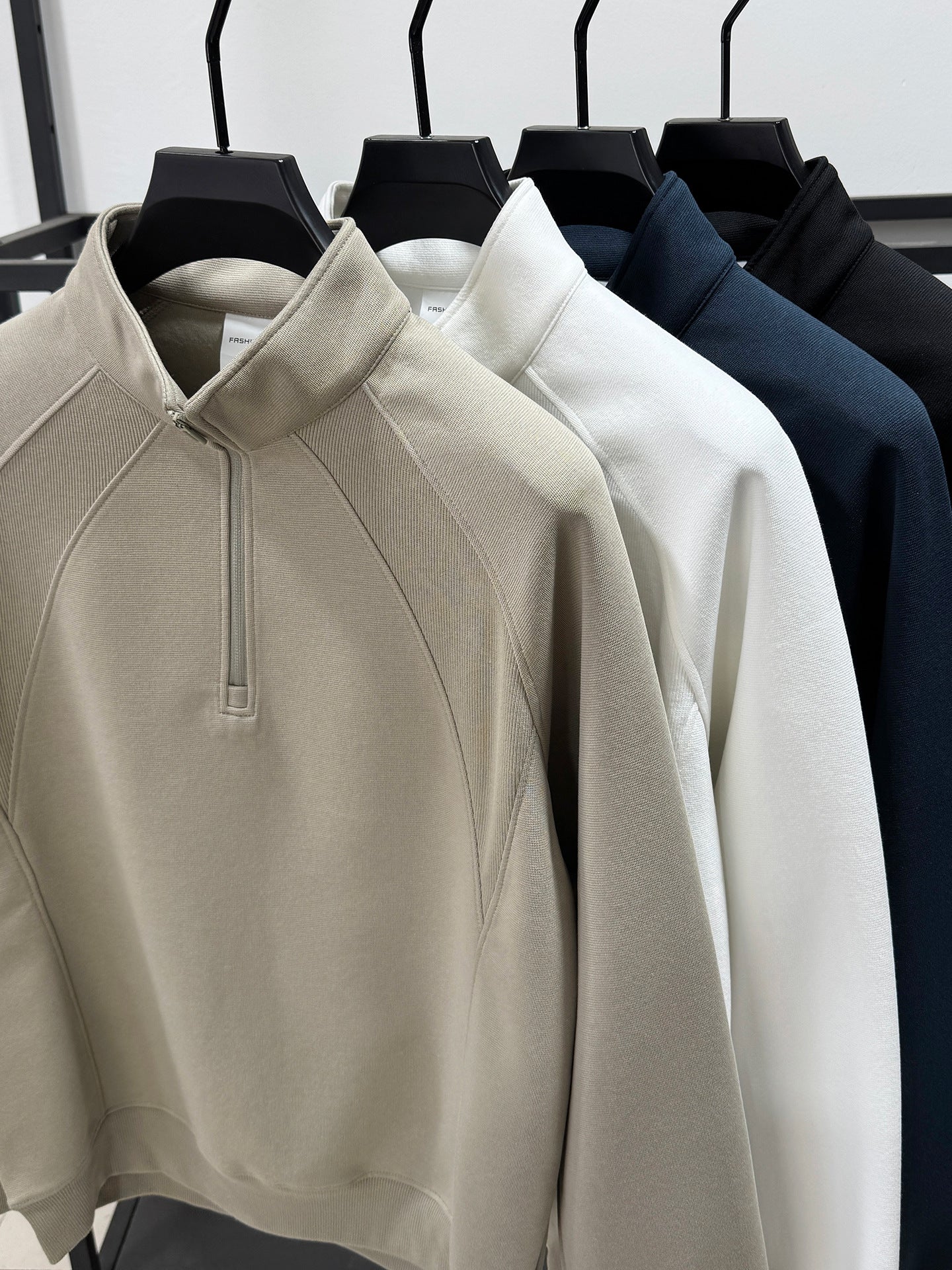 Half-Zip Stand Collar Sweatshirt