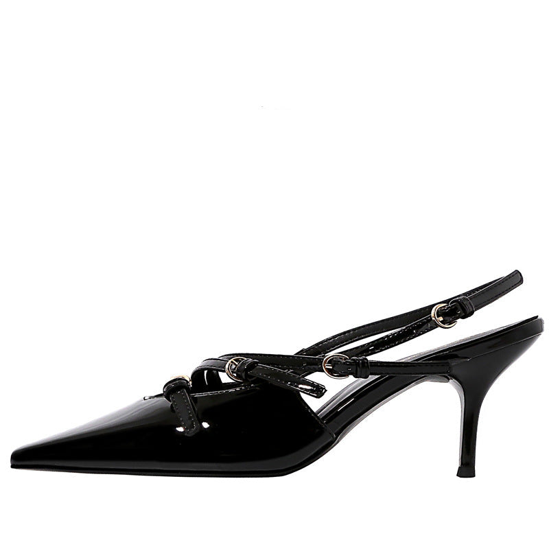 Buckle Strap Slingback Heels