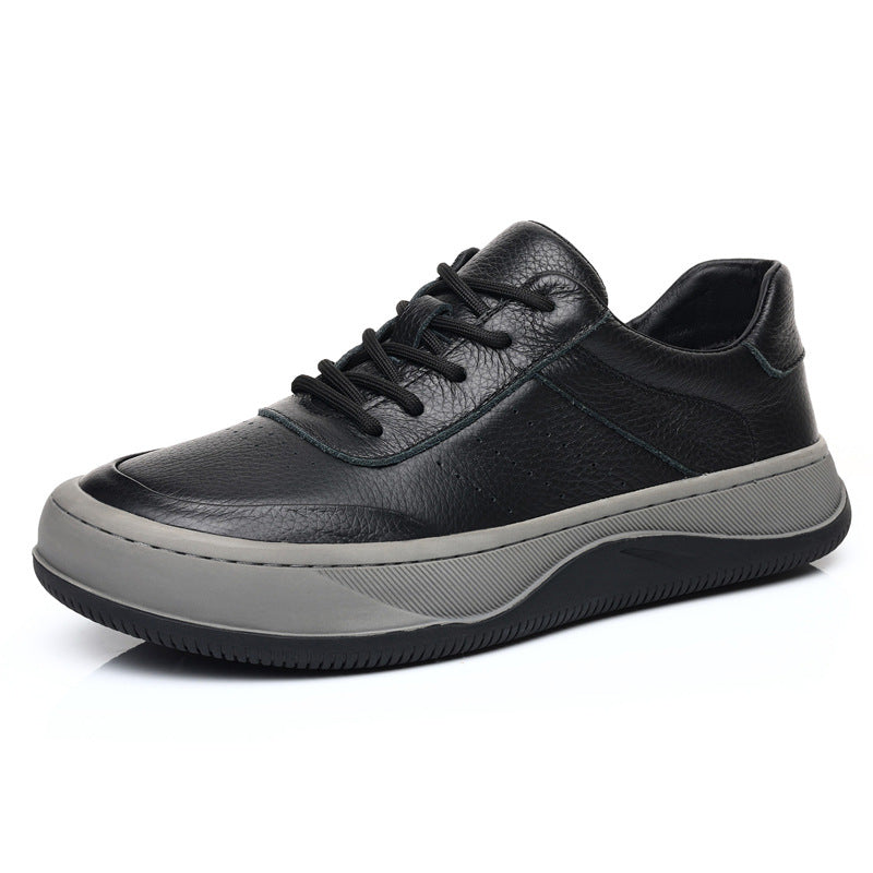 Premium Grain Leather Casual Sneakers