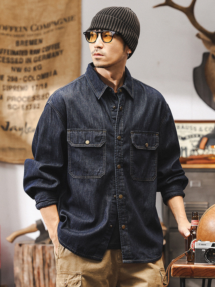 Vintage Americana Workwear Denim Overshirt