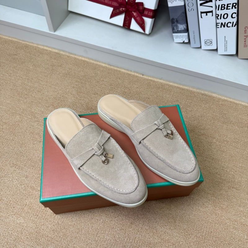 Leather Closed-Toe Mules