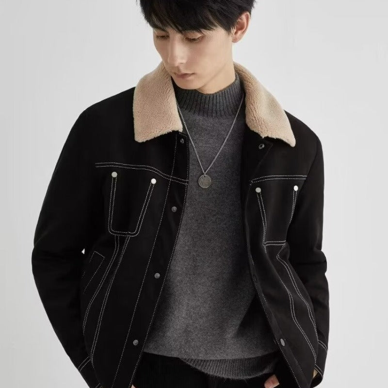 Men's Fleece-Lined Suede Jacket