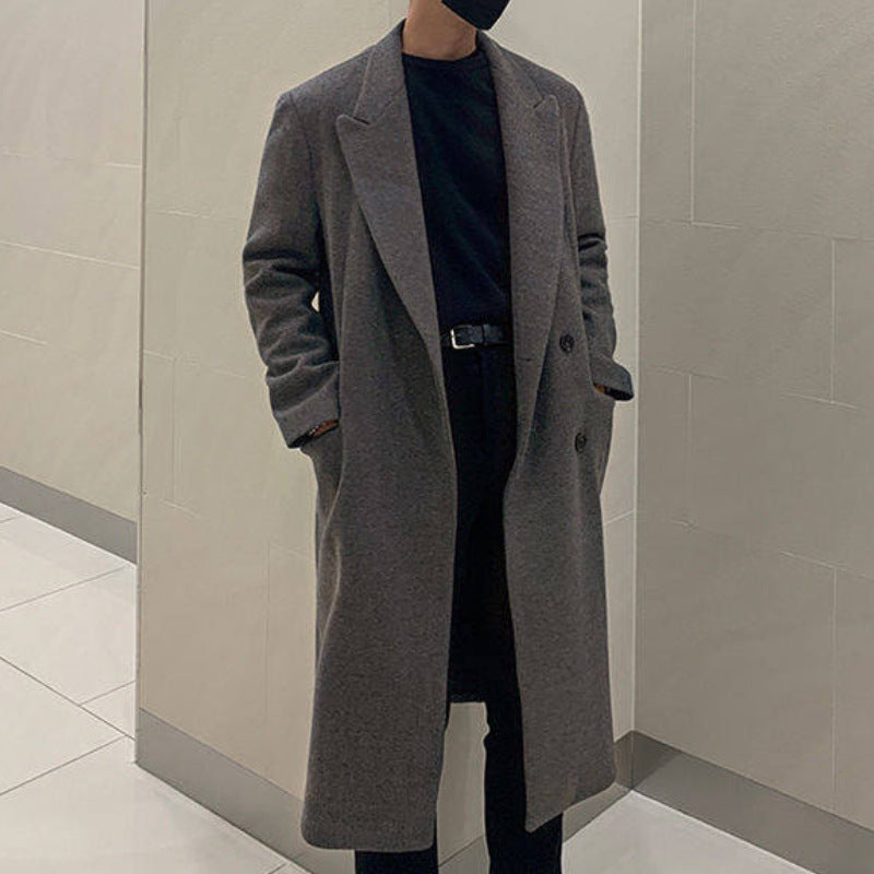 Double-Breasted Woolen Overcoat