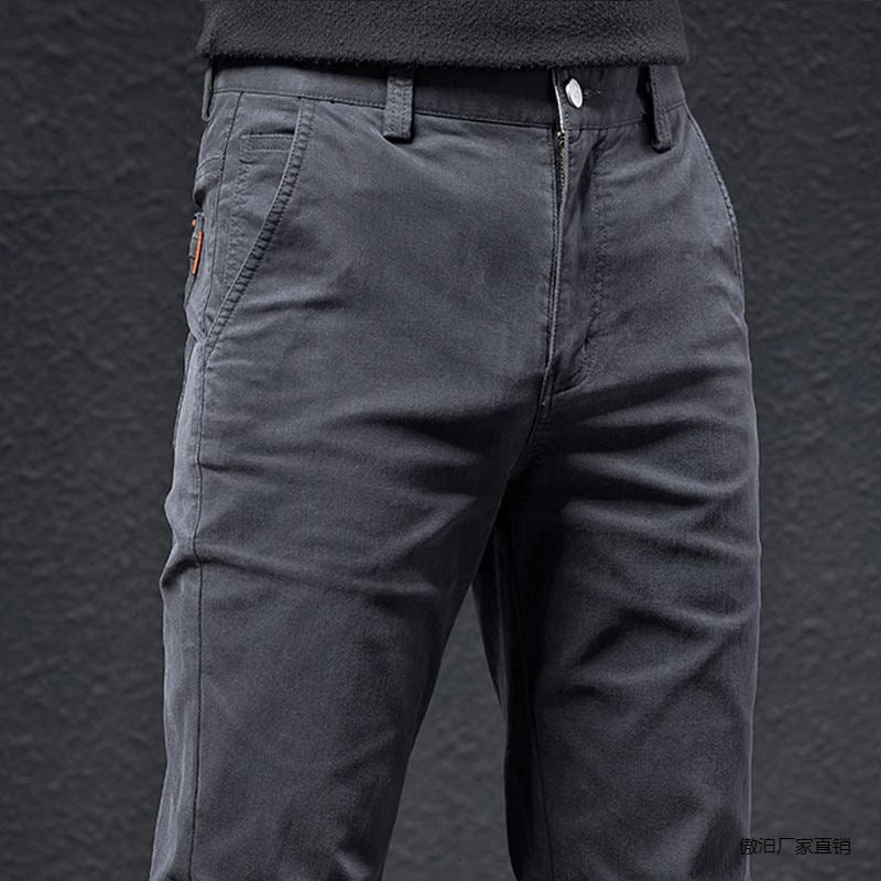 Premium Cotton Straight-Leg Trousers