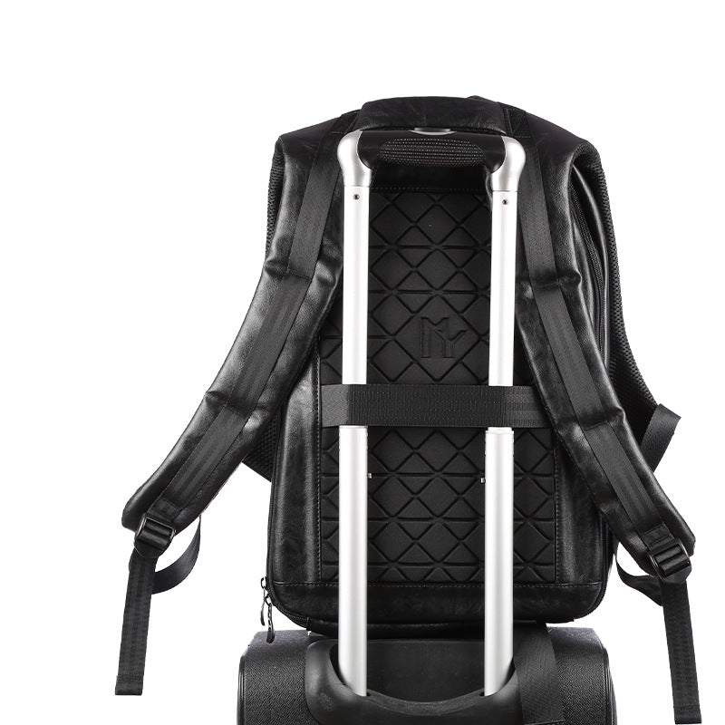 MOYYI Direct Men's Backpack Fashion Trend Casual Simple College Men's PU Backpack Cross Border Amazon